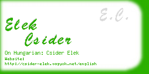 elek csider business card